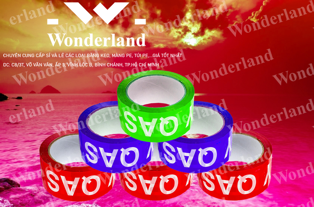 BĂNG KEO IN LOGO 56MM CHẤT LƯỢNG CAO WONDERLAND GIÁ SỈ TỐT NHẤT