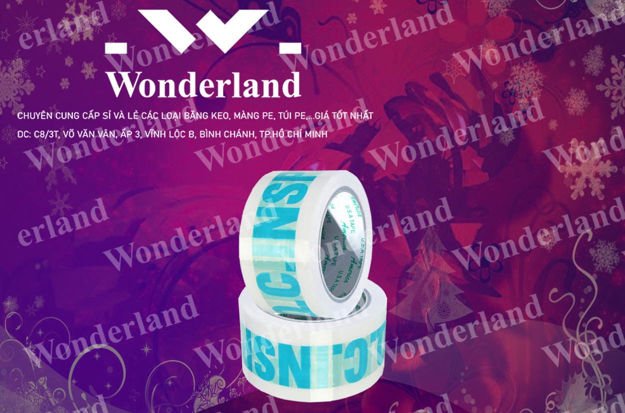 BĂNG KEO IN LOGO SIZE 53MM CHẤT LƯỢNG CAO WONDERLAND
