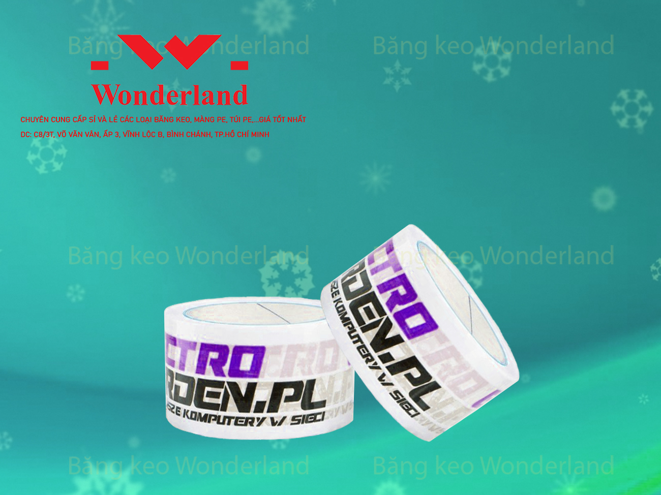 BĂNG KEO IN LOGO SIZE 55MM CHẤT LƯỢNG CAO WONDERLAND
