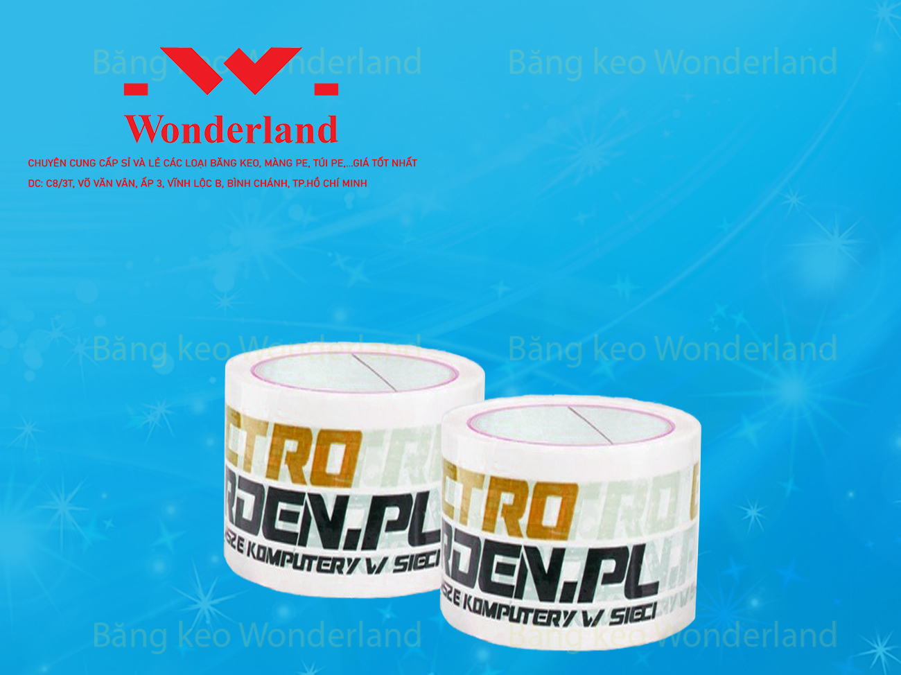BĂNG KEO IN LOGO SIZE 59MM CHẤT LƯỢNG CAO WONDERLAND