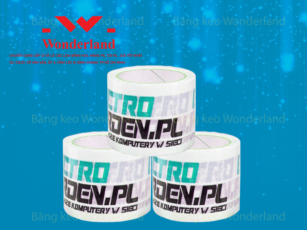 BĂNG KEO IN LOGO SIZE 61MM CHẤT LƯỢNG CAO WONDERLAND