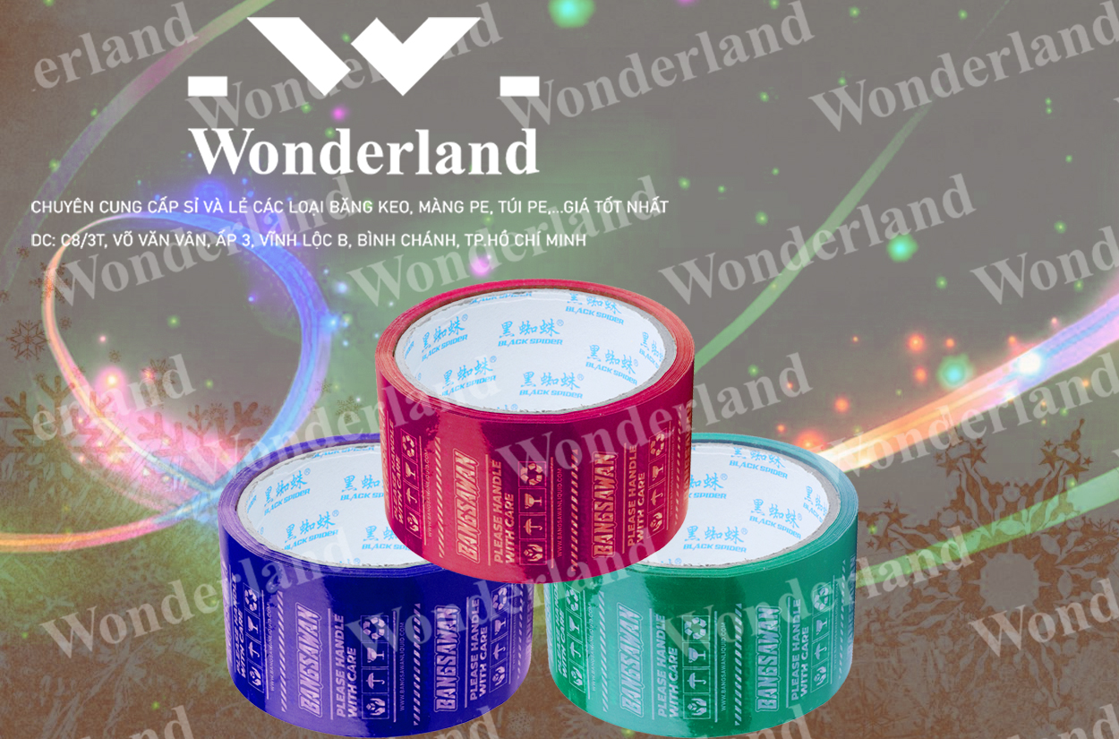 BĂNG KEO IN LOGO SIZE 68MM CHẤT LƯỢNG CAO WONDERLAND GIÁ SỈ TỐT NHẤT