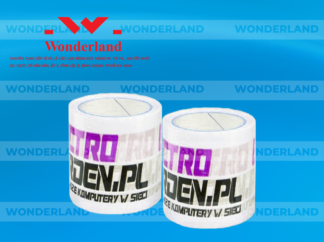 BĂNG KEO IN LOGO SIZE 71MM CHẤT LƯỢNG CAO WONDERLAND