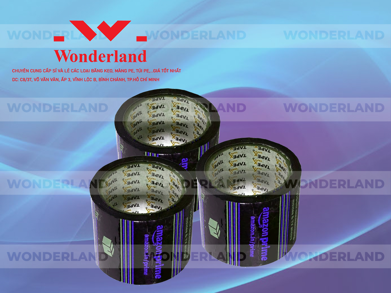 BĂNG KEO IN LOGO SIZE 77MM CHẤT LƯỢNG CAO WONDERLAND GIÁ SỈ TỐT NHẤT