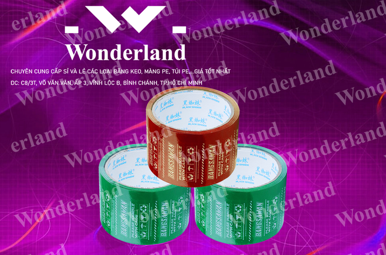 BĂNG KEO IN LOGO SIZE 78MM CHẤT LƯỢNG CAO WONDERLAND GIÁ SỈ TỐT NHẤT
