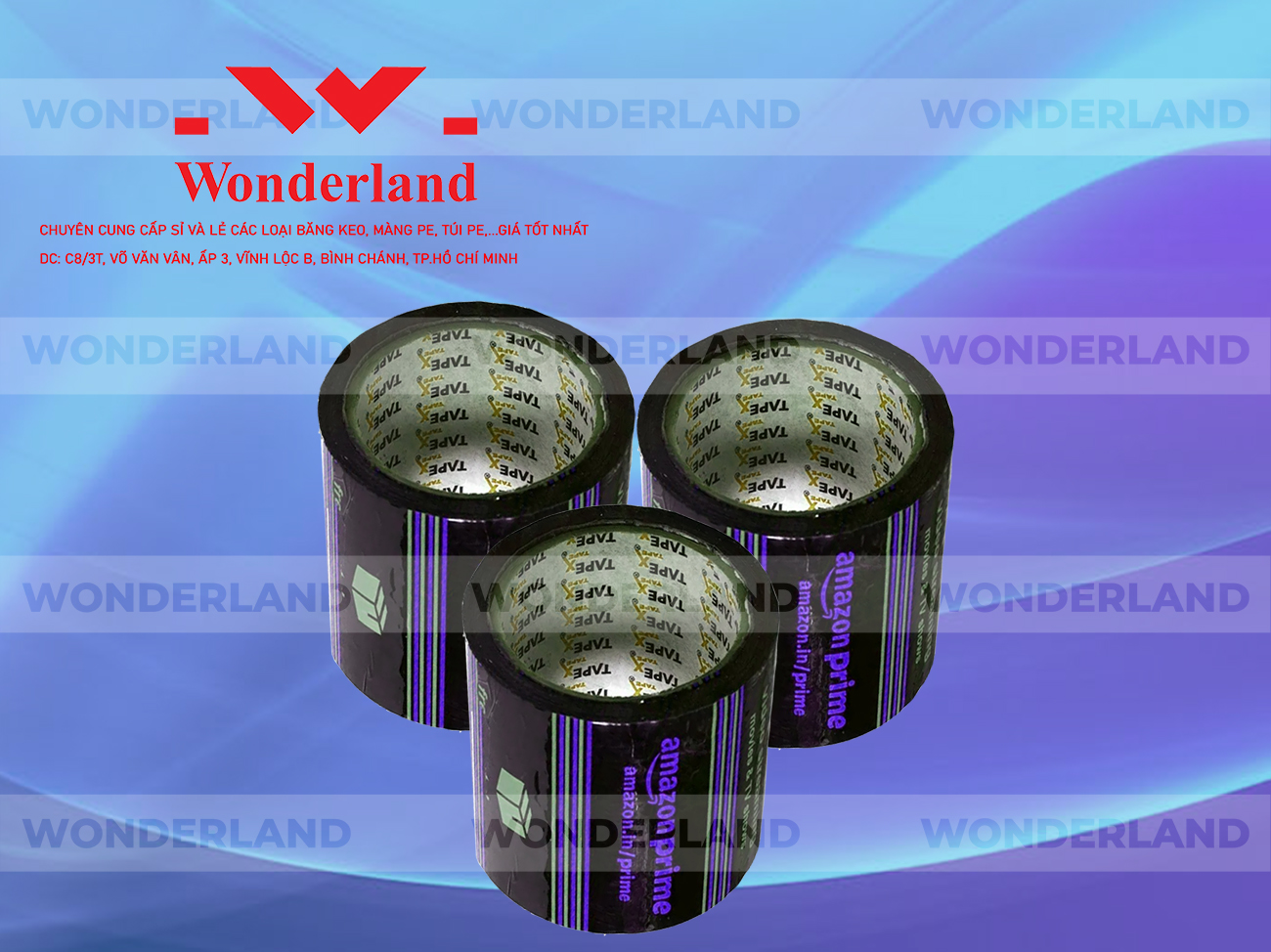 BĂNG KEO IN LOGO SIZE 83MM CHẤT LƯỢNG CAO WONDERLAND GIÁ SỈ TỐT NHẤT
