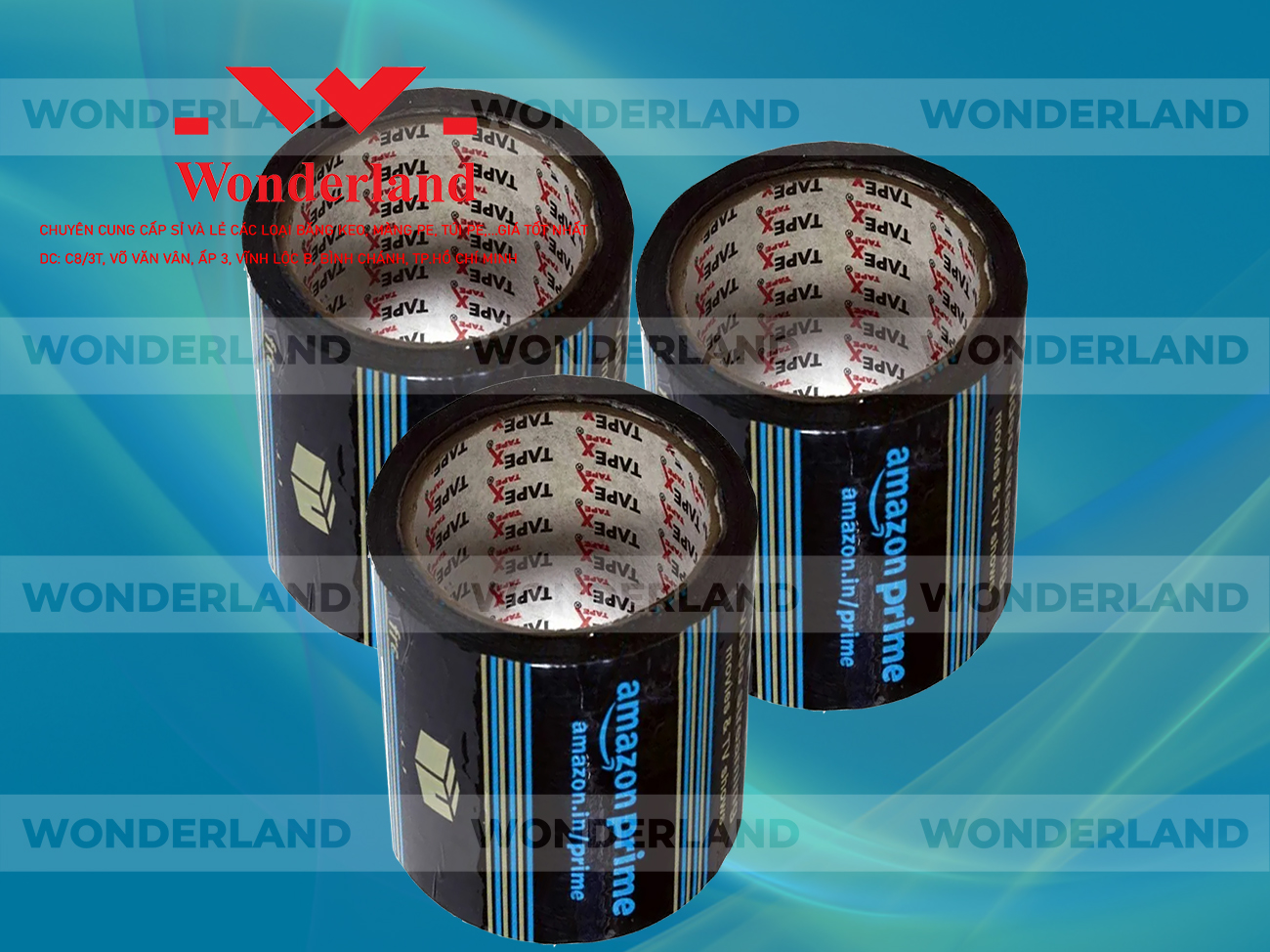 BĂNG KEO IN LOGO SIZE 85MM CHẤT LƯỢNG CAO WONDERLAND GIÁ SỈ TỐT NHẤT
