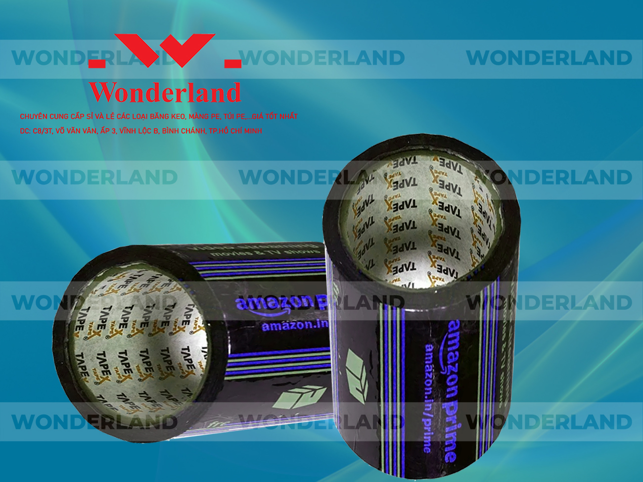 BĂNG KEO IN LOGO SIZE 87MM CHẤT LƯỢNG CAO WONDERLAND GIÁ SỈ TỐT NHẤT