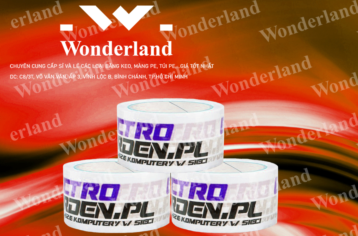 BĂNG KEO IN SIZE 51MM CHẤT LƯỢNG CAO WONDERLAND GIÁ SỈ TỐT NHẤT