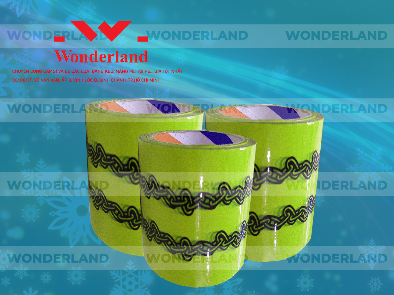 BĂNG KEO IN LOGO SIZE 73MM CHẤT LƯỢNG CAO WONDERLAND GIÁ SỈ TỐT NHẤT