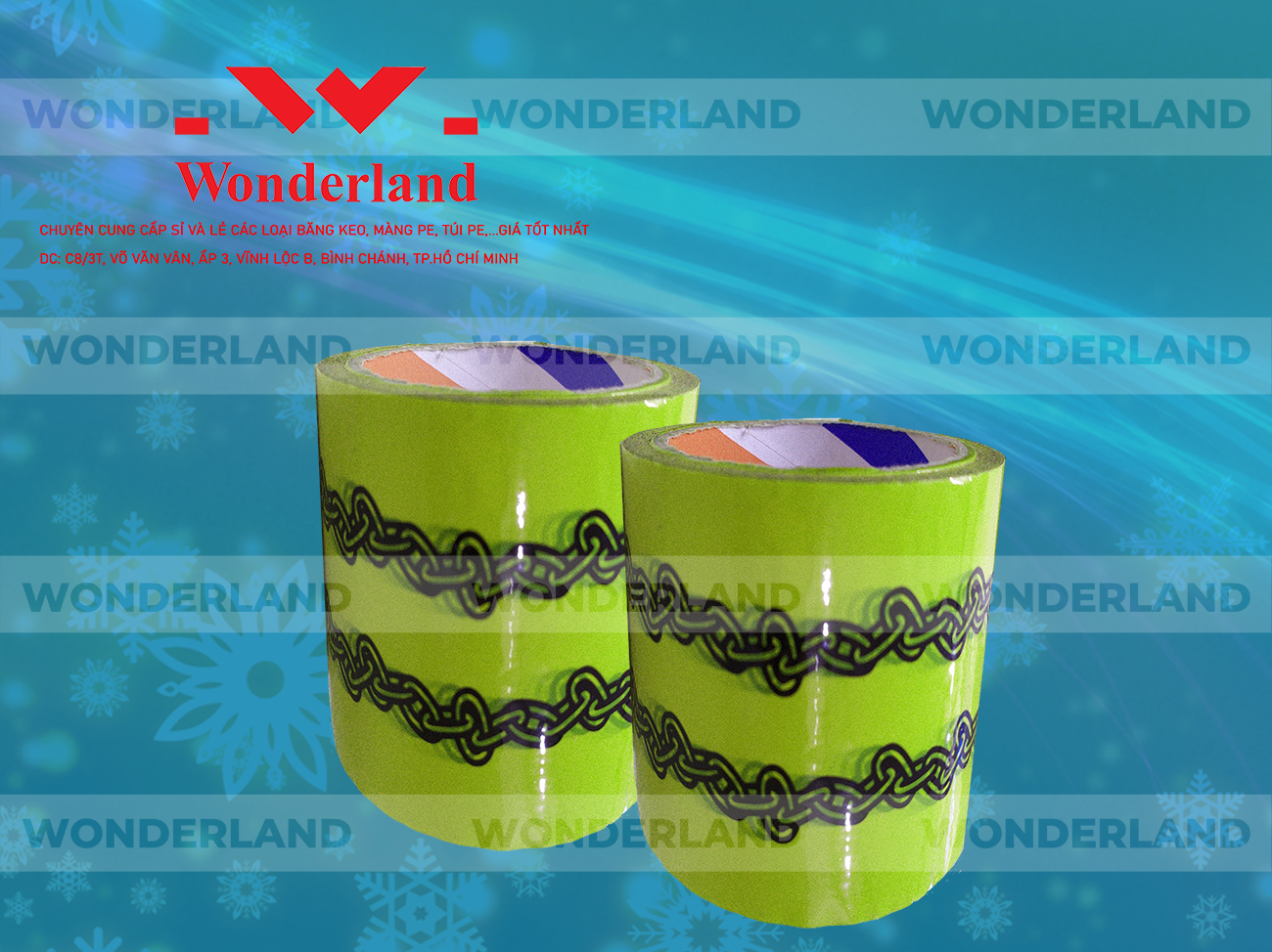 BĂNG KEO IN LOGO SIZE 73MM CHẤT LƯỢNG CAO WONDERLAND