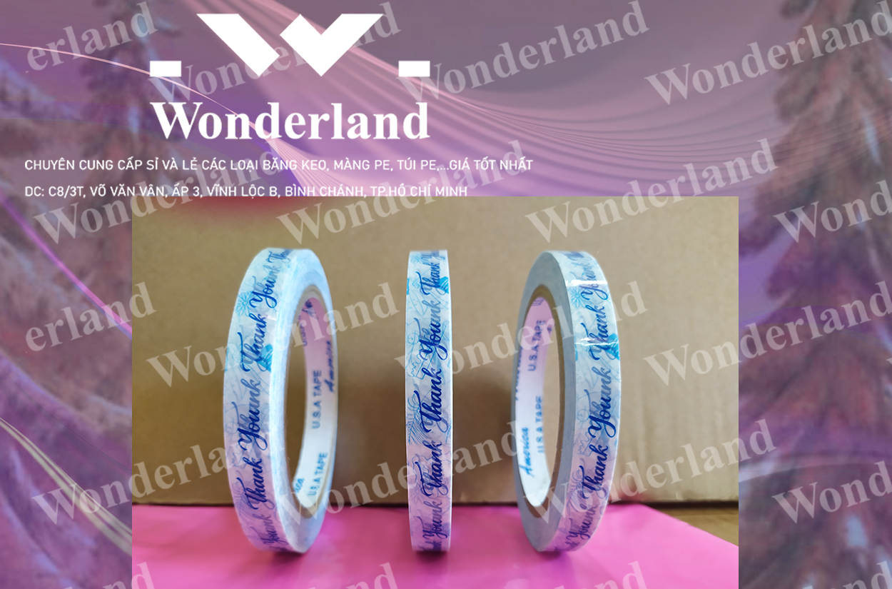 BĂNG KEO IN SIZE 9MM CHẤT LƯỢNG CAO WONDERLAND GIÁ SỈ TỐT NHẤT