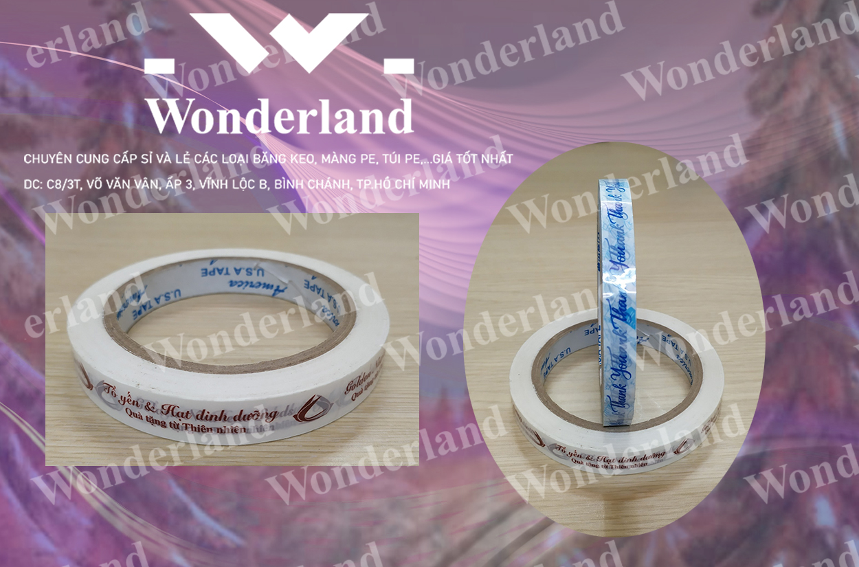 BĂNG KEO IN SIZE 9MM CHẤT LƯỢNG CAO WONDERLAND