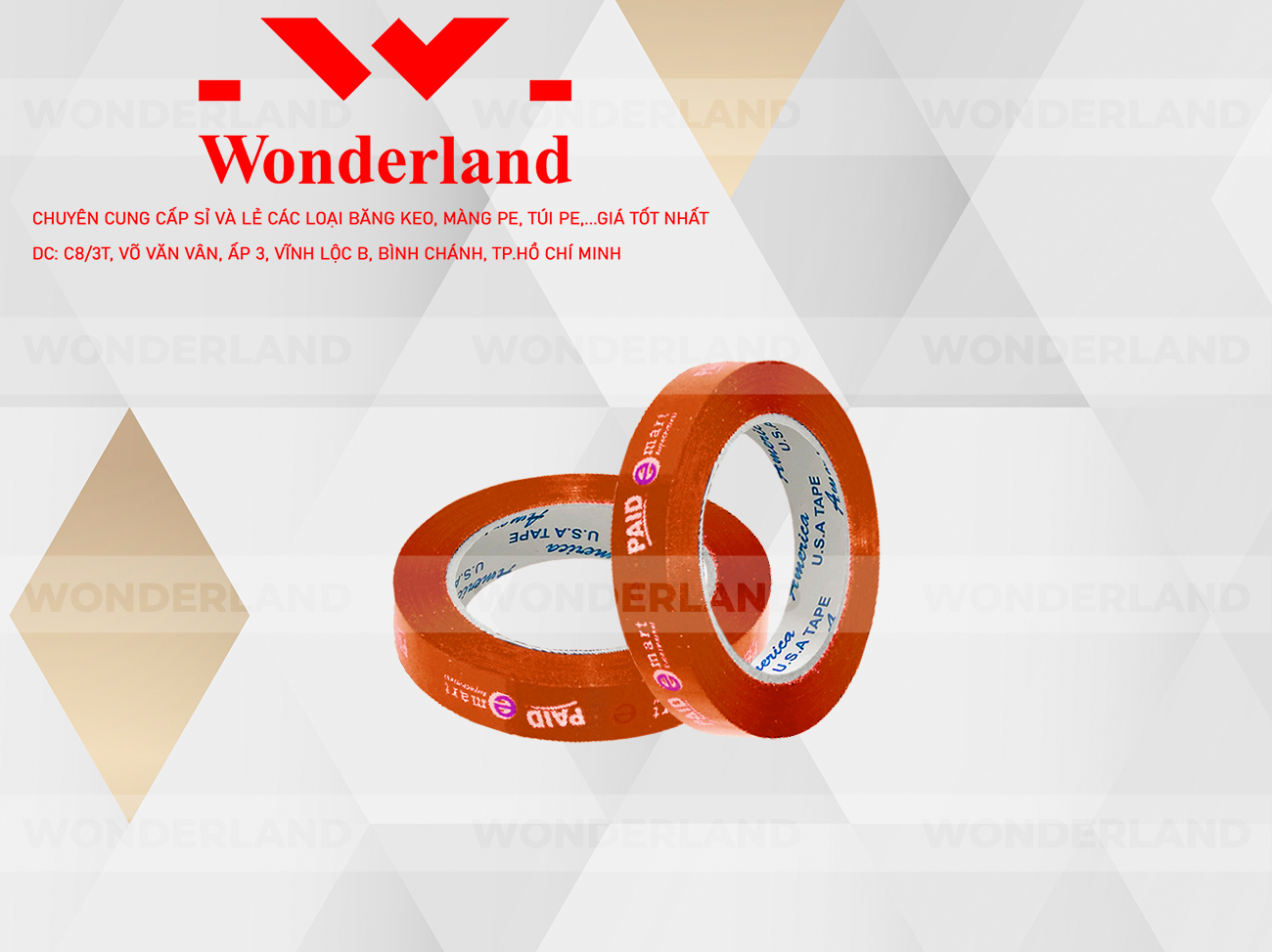 BĂNG KEO IN THEO YÊU CẦU DÁN LY 12MM NỀN CAM ĐẬM IN 2 MÀU TRẮNG SỮA & TÍM (MẪU 01) CHẤT LƯỢNG TẠI WONDERLAND