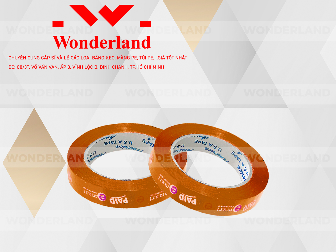 BĂNG KEO IN THEO YÊU CẦU DÁN LY 12MM NỀN CAM IN 2 MÀU TRẮNG SỮA & TÍM (MẪU 01) CHẤT LƯỢNG TẠI WONDERLAND