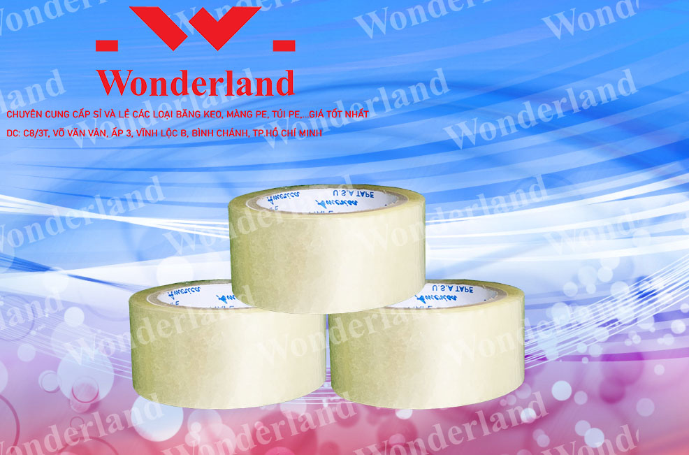 BĂNG KEO TRONG 0.9KG LÕI 3.5LI CHẤT LƯỢNG CAO WONDERLAND GIÁ SỈ TỐT NHẤT