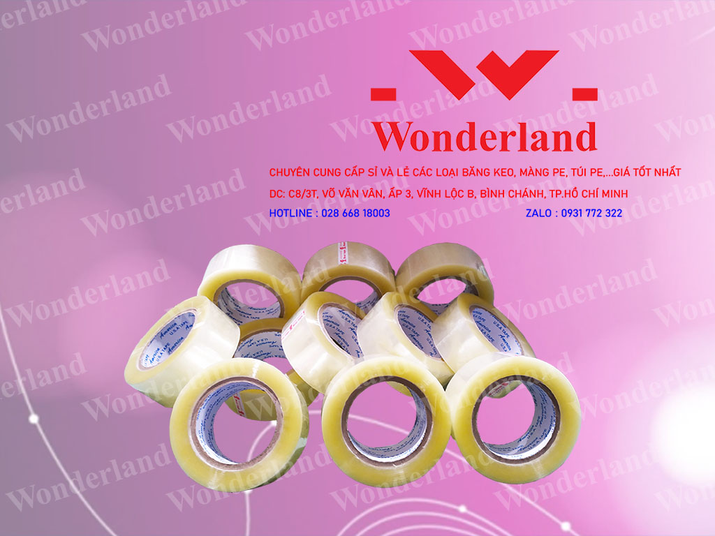 BĂNG KEO TRONG 2.5KG LÕI 5LI CHẤT LƯỢNG CAO WONDERLAND