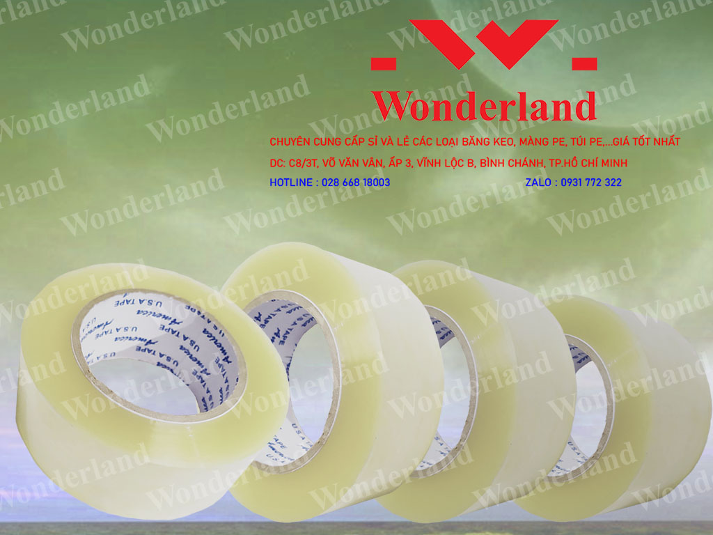 BĂNG KEO TRONG 2.5KG LÕI 5LI CHẤT LƯỢNG CAO WONDERLAND GIÁ SỈ TỐT NHẤT
