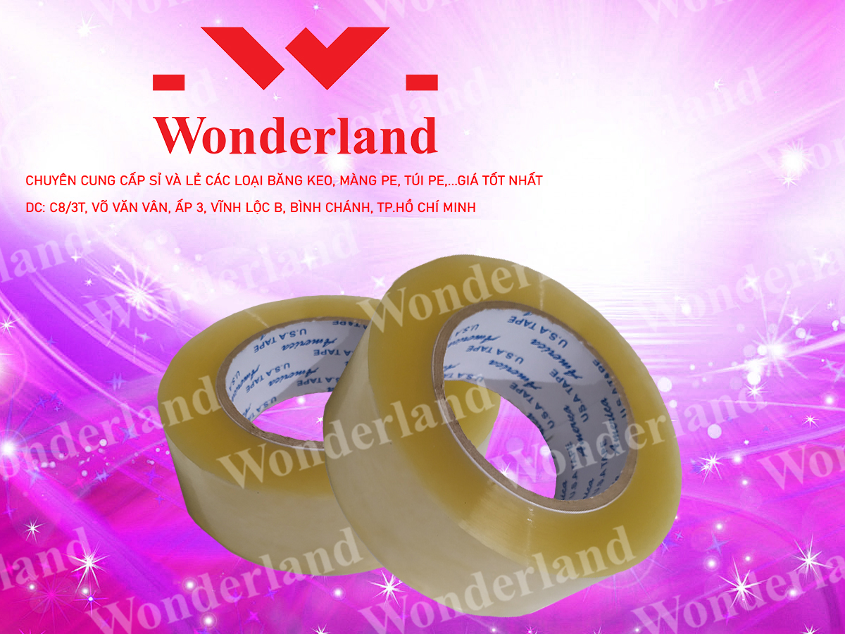 BĂNG KEO TRONG 2.7KG LÕI 3.5LI CHẤT LƯỢNG CAO WONDERLAND