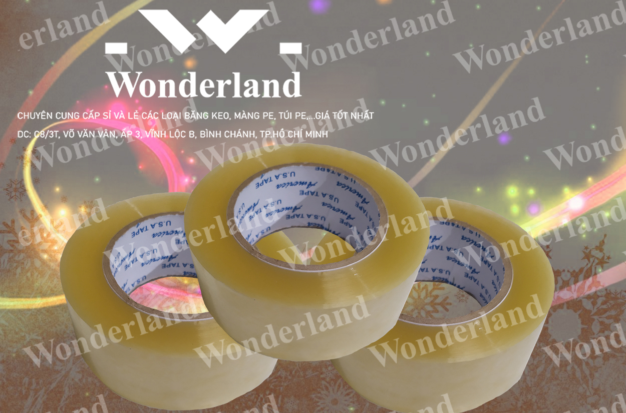 BĂNG KEO TRONG 3KG LÕI 5LI CHẤT LƯỢNG CAO WONDERLAND GIÁ SỈ TỐT NHẤT
