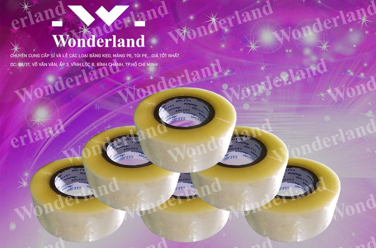 BĂNG KEO TRONG 3KG LÕI 7LI CHẤT LƯỢNG CAO WONDERLAND GIÁ SỈ TỐT NHẤT