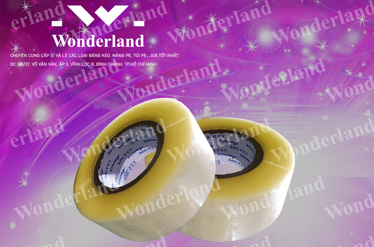 BĂNG KEO TRONG 3KG LÕI 7LI CHẤT LƯỢNG CAO WONDERLAND