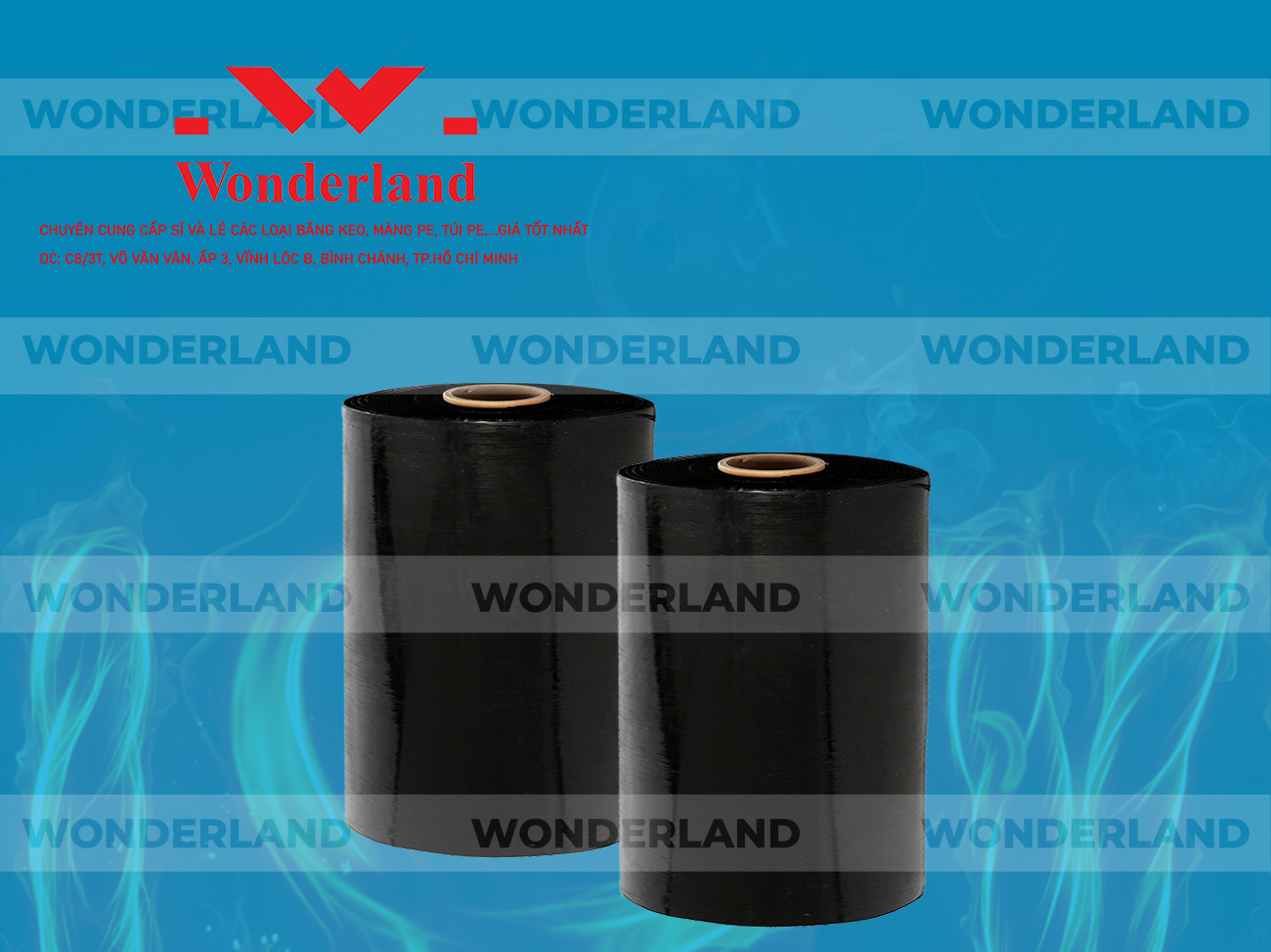 MÀNG PE ĐEN 12.4KG LÕI 1.2KG CHẤT LƯỢNG CAO WONDERLAND