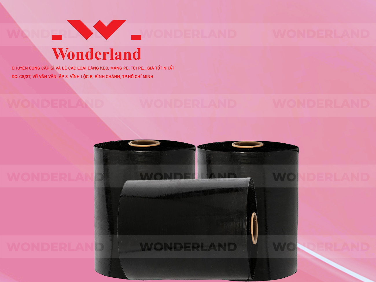 MÀNG PE ĐEN 16.7KG LÕI 1.2KG CHẤT LƯỢNG CAO WONDERLAND GIÁ SỈ TỐT NHẤT