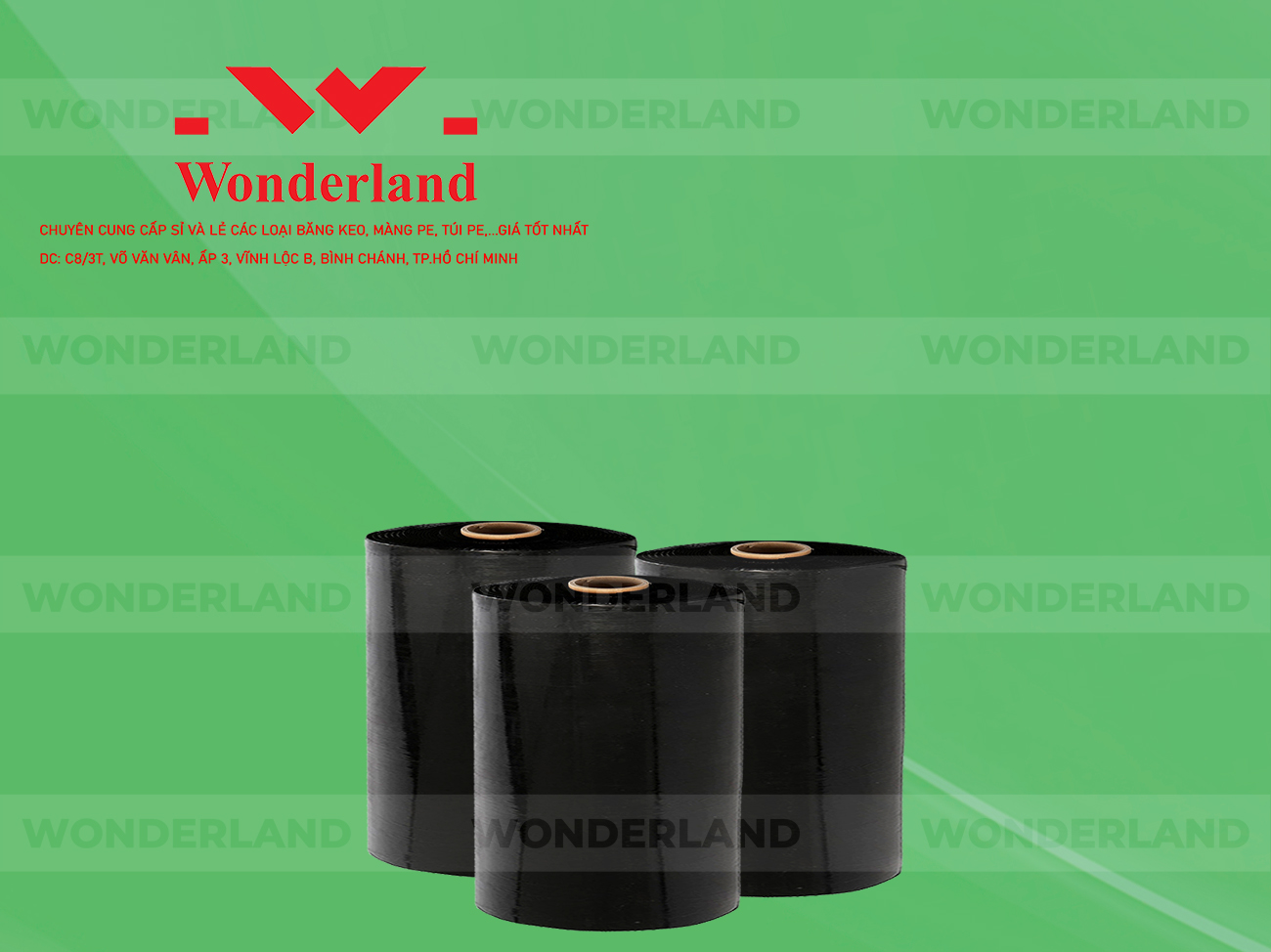 MÀNG PE ĐEN 18KG LÕI 1.2KG CHẤT LƯỢNG CAO WONDERLAND GIÁ SỈ TỐT NHẤT