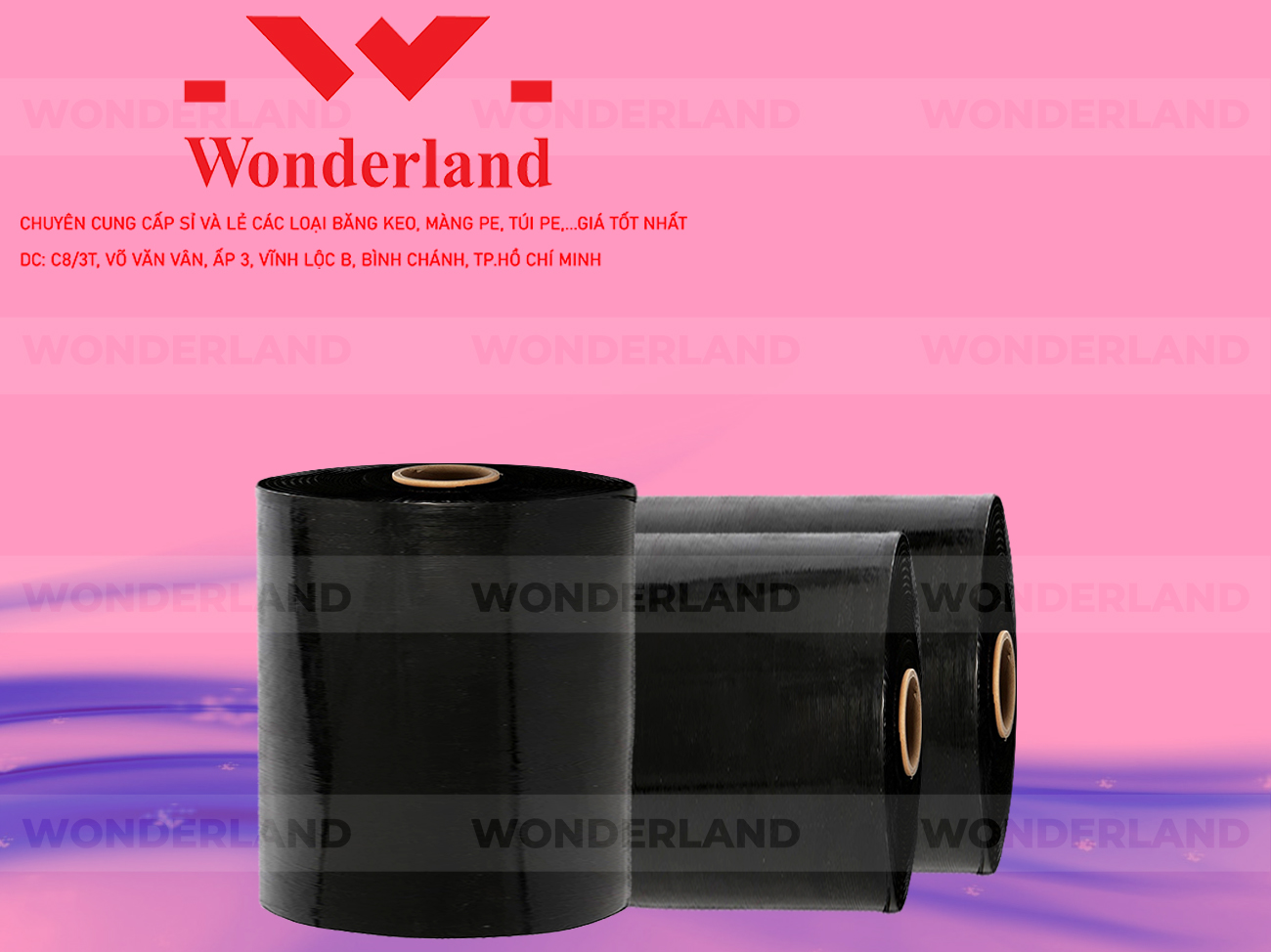 MÀNG PE ĐEN 19.5KG LÕI 1.2KG CHẤT LƯỢNG CAO WONDERLAND GIÁ SỈ TỐT NHẤT