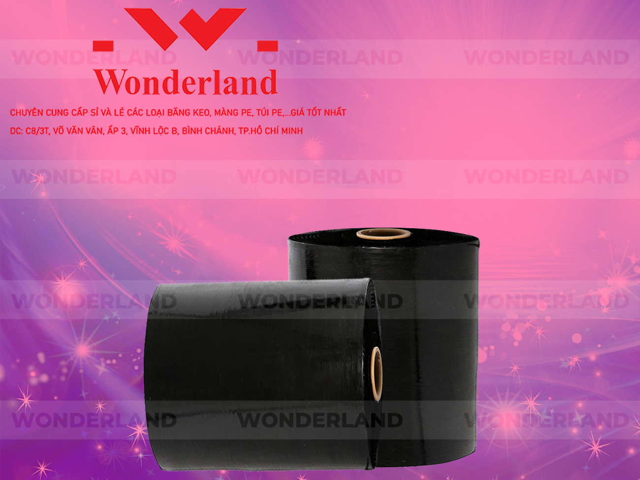 MÀNG PE ĐEN 19.6KG LÕI 1.2KG CHẤT LƯỢNG CAO WONDERLAND