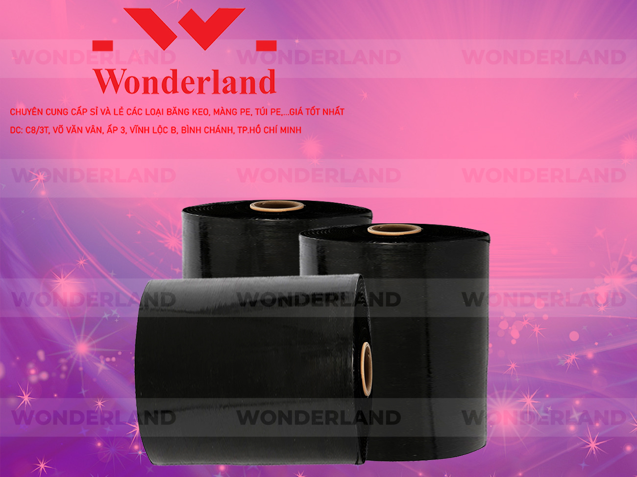MÀNG PE ĐEN 19.6KG LÕI 1.2KG CHẤT LƯỢNG CAO WONDERLAND GIÁ SỈ TỐT NHẤT