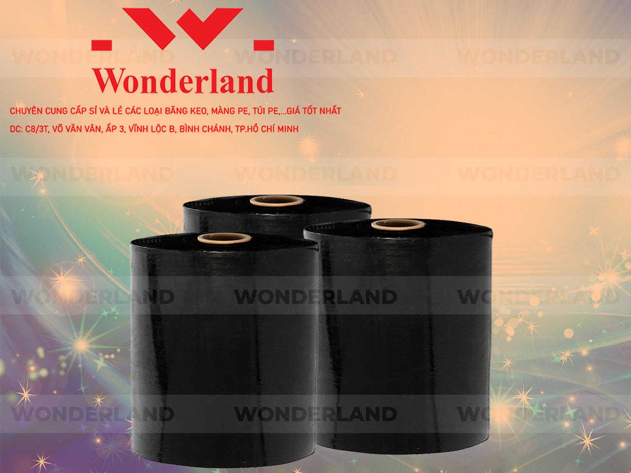 MÀNG PE ĐEN 19.7KG LÕI 1.2KG CHẤT LƯỢNG CAO WONDERLAND GIÁ SỈ TỐT NHẤT