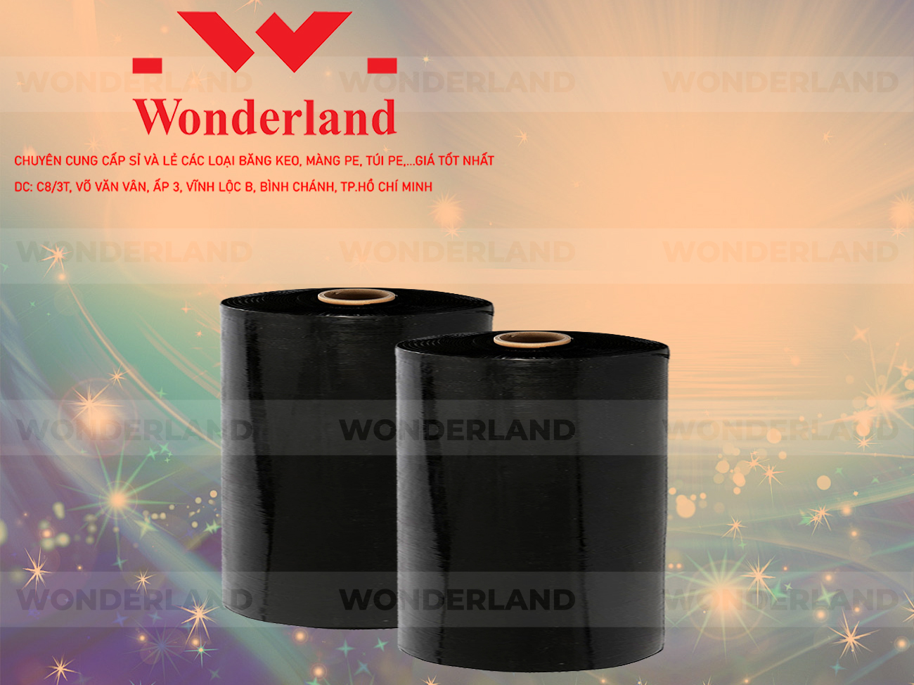 MÀNG PE ĐEN 19.7KG LÕI 1.2KG CHẤT LƯỢNG CAO WONDERLAND