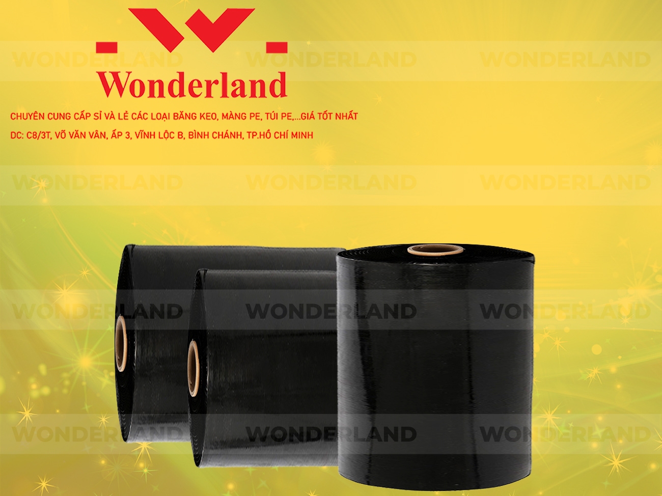 MÀNG PE ĐEN 19.8KG LÕI 1.2KG CHẤT LƯỢNG CAO WONDERLAND GIÁ SỈ TỐT NHẤT