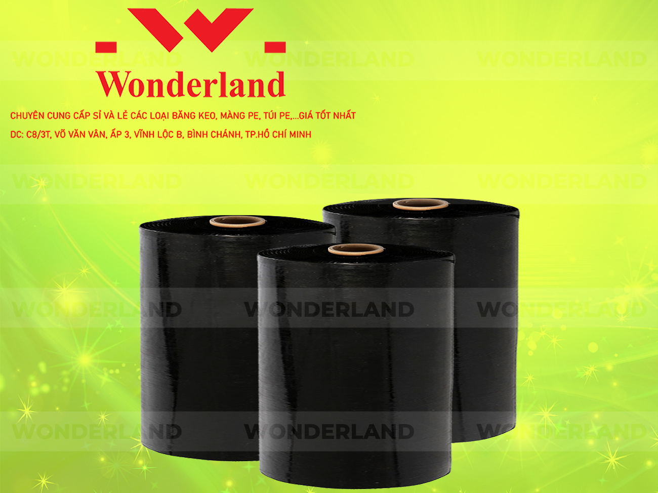MÀNG PE ĐEN 19.9KG LÕI 1.2KG CHẤT LƯỢNG CAO WONDERLAND GIÁ SỈ TỐT NHẤT