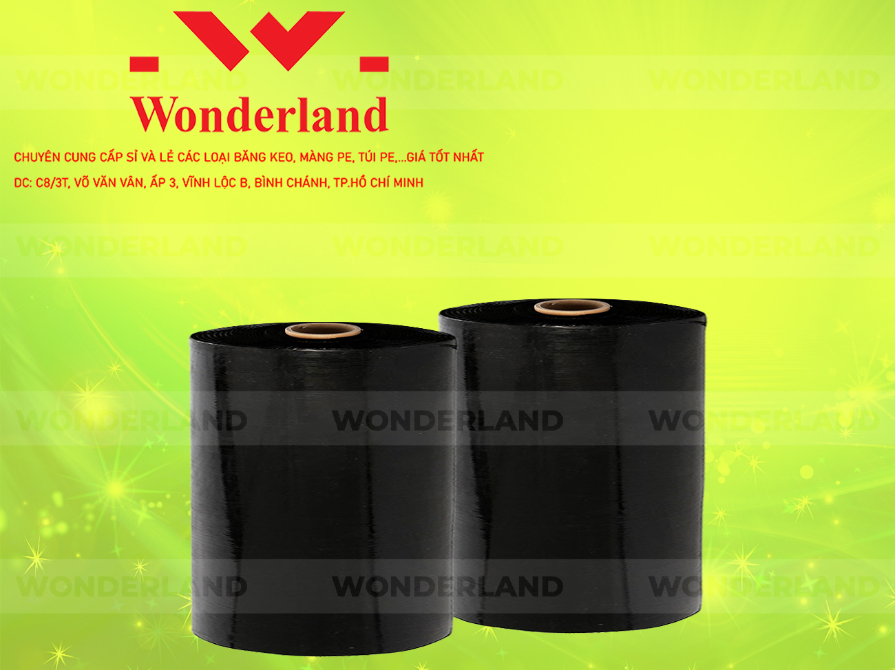 MÀNG PE ĐEN 19.9KG LÕI 1.2KG CHẤT LƯỢNG CAO WONDERLAND