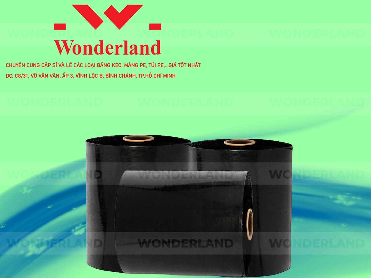 MÀNG PE ĐEN 19KG LÕI 1.2KG CHẤT LƯỢNG CAO WONDERLAND GIÁ SỈ TỐT NHẤT