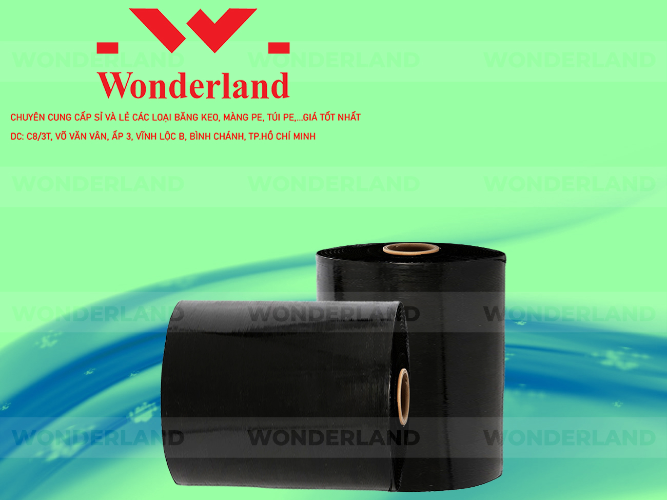 MÀNG PE ĐEN 19KG LÕI 1.2KG CHẤT LƯỢNG CAO WONDERLAND