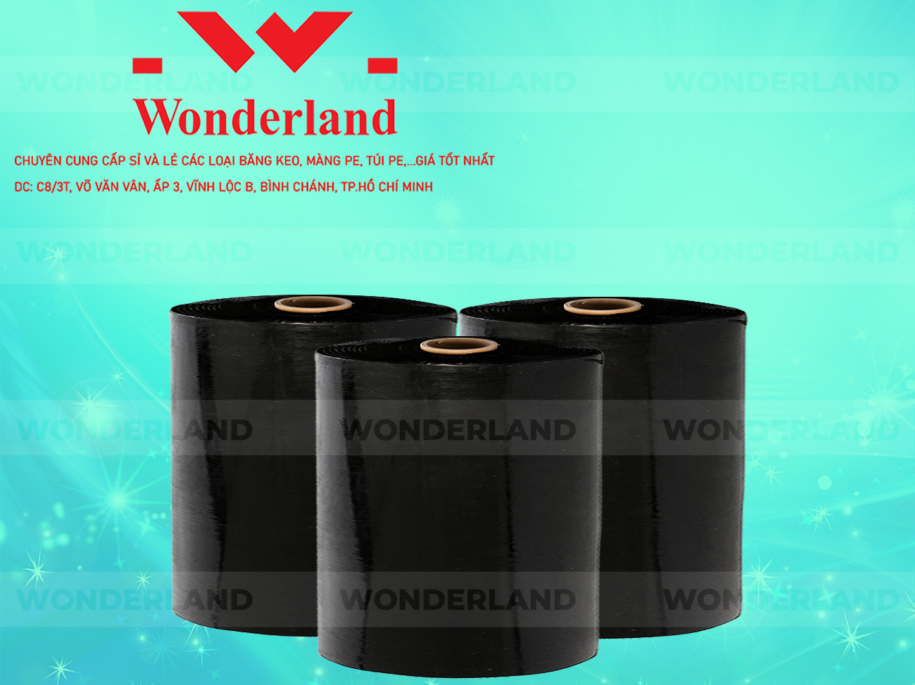 MÀNG PE ĐEN 20.2KG LÕI 1.2KG CHẤT LƯỢNG CAO WONDERLAND GIÁ SỈ TỐT NHẤT