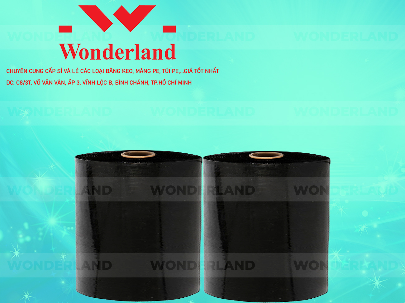 MÀNG PE ĐEN 20.2KG LÕI 1.2KG CHẤT LƯỢNG CAO WONDERLAND