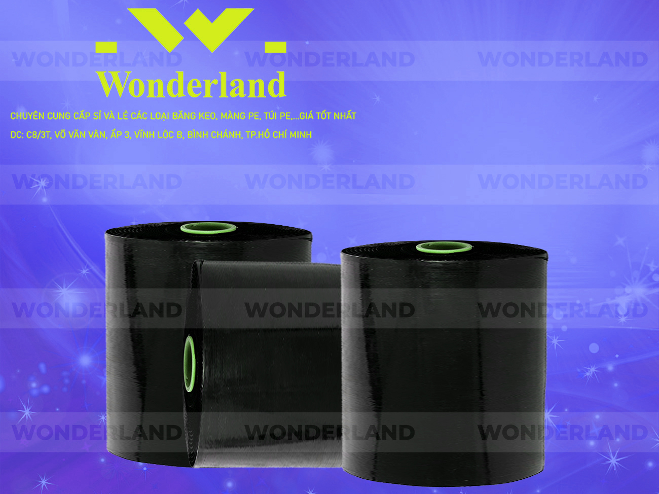 MÀNG PE ĐEN 20.3KG LÕI 1.2KG CHẤT LƯỢNG CAO WONDERLAND GIÁ SỈ TỐT NHẤT