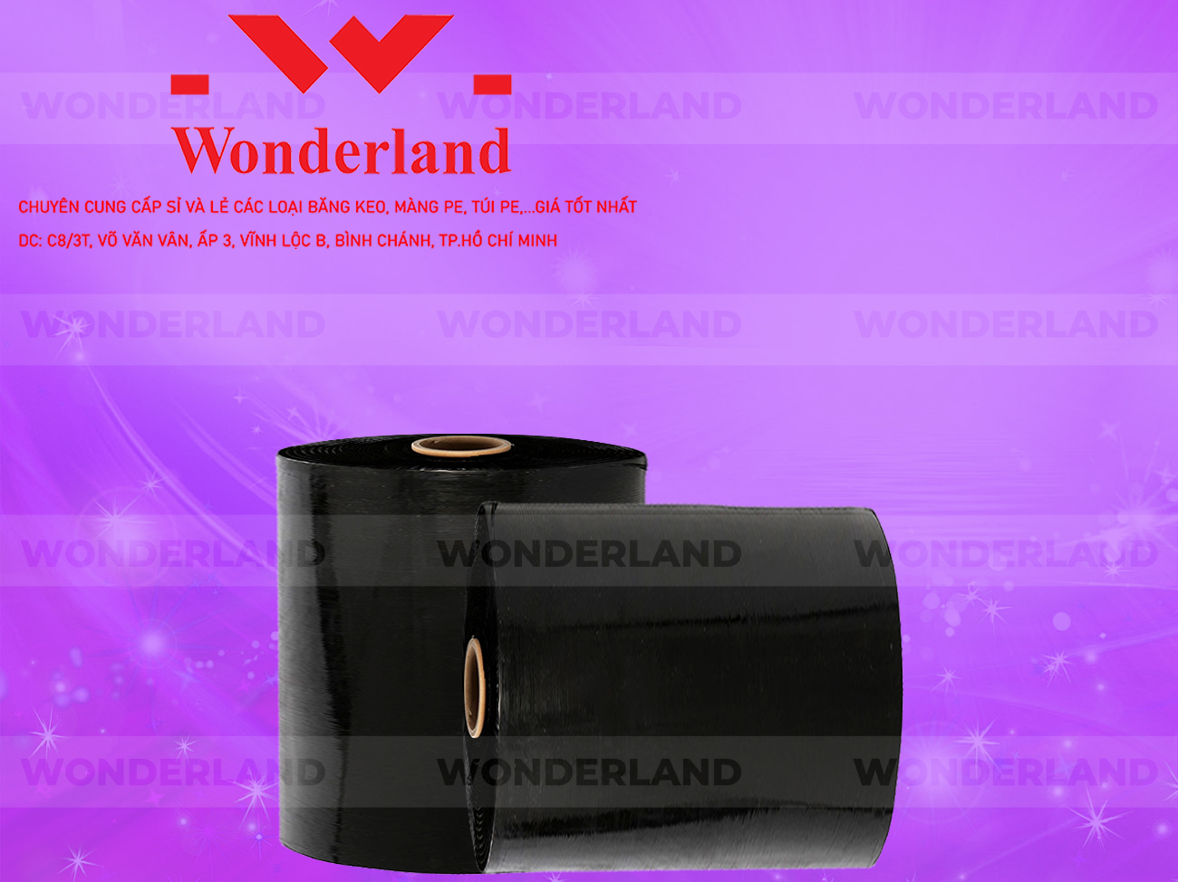 MÀNG PE ĐEN 20.4KG LÕI 1.2KG CHẤT LƯỢNG CAO WONDERLAND