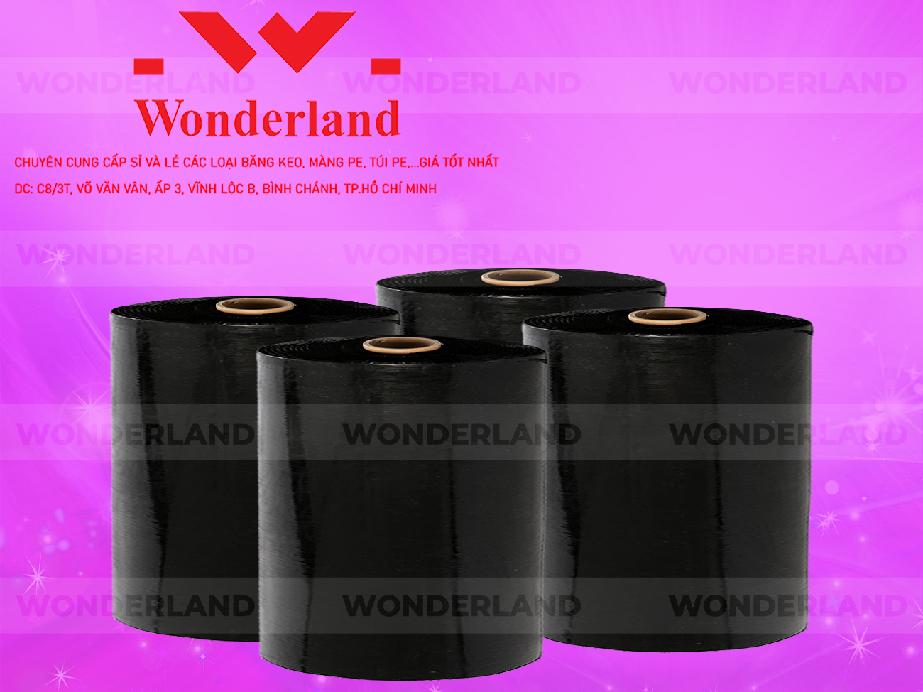 MÀNG PE ĐEN 20.5KG LÕI 1.2KG CHẤT LƯỢNG CAO WONDERLAND GIÁ SỈ TỐT NHẤT