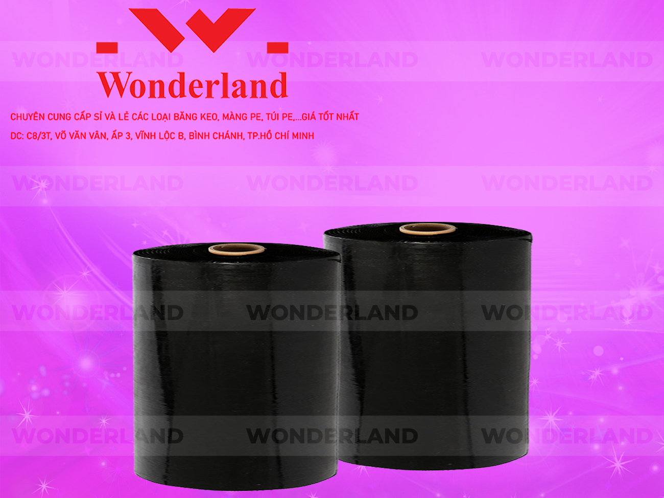 MÀNG PE ĐEN 20.5KG LÕI 1.2KG CHẤT LƯỢNG CAO WONDERLAND