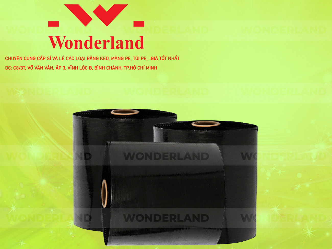 MÀNG PE ĐEN 20.8KG LÕI 1.2KG CHẤT LƯỢNG CAO WONDERLAND GIÁ SỈ TỐT NHẤT