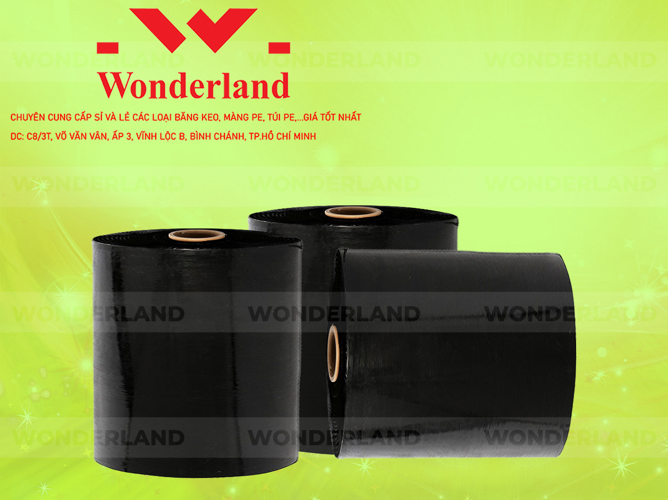 MÀNG PE ĐEN 20.8KG LÕI 1.2KG CHẤT LƯỢNG CAO WONDERLAND