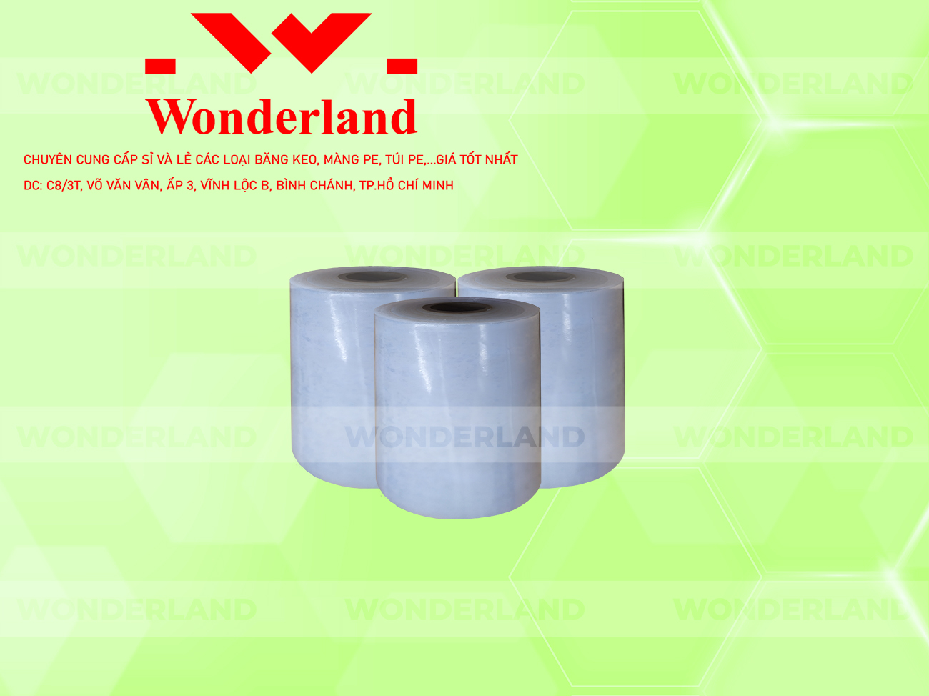 MÀNG PE TRẮNG 11.4KG LÕI 500G WONDERLAND CHẤT LƯỢNG