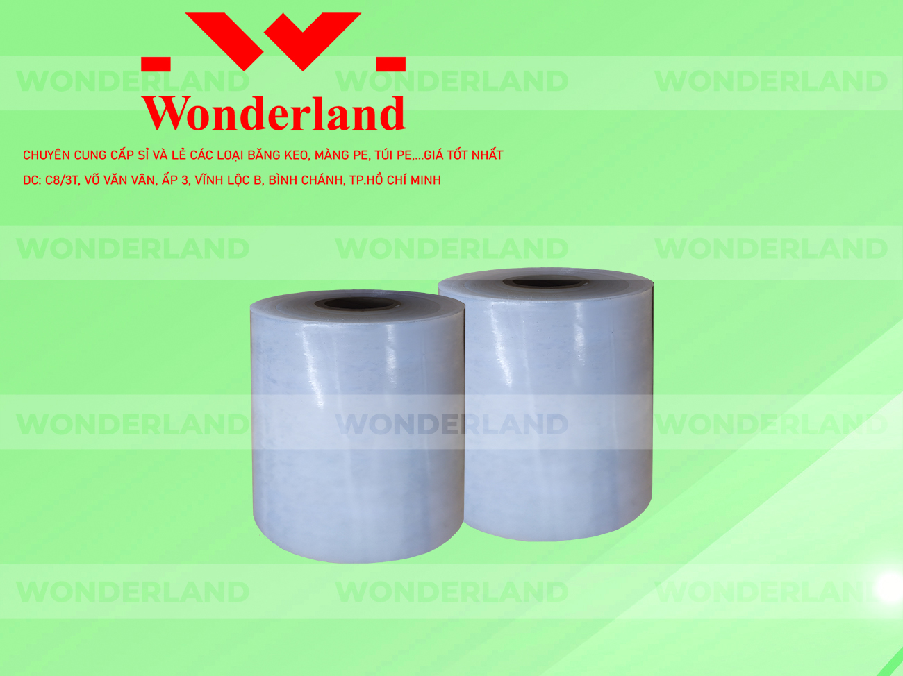 MÀNG PE TRẮNG 12.3KG LÕI 1.2KG WONDERLAND CHẤT LƯỢNG