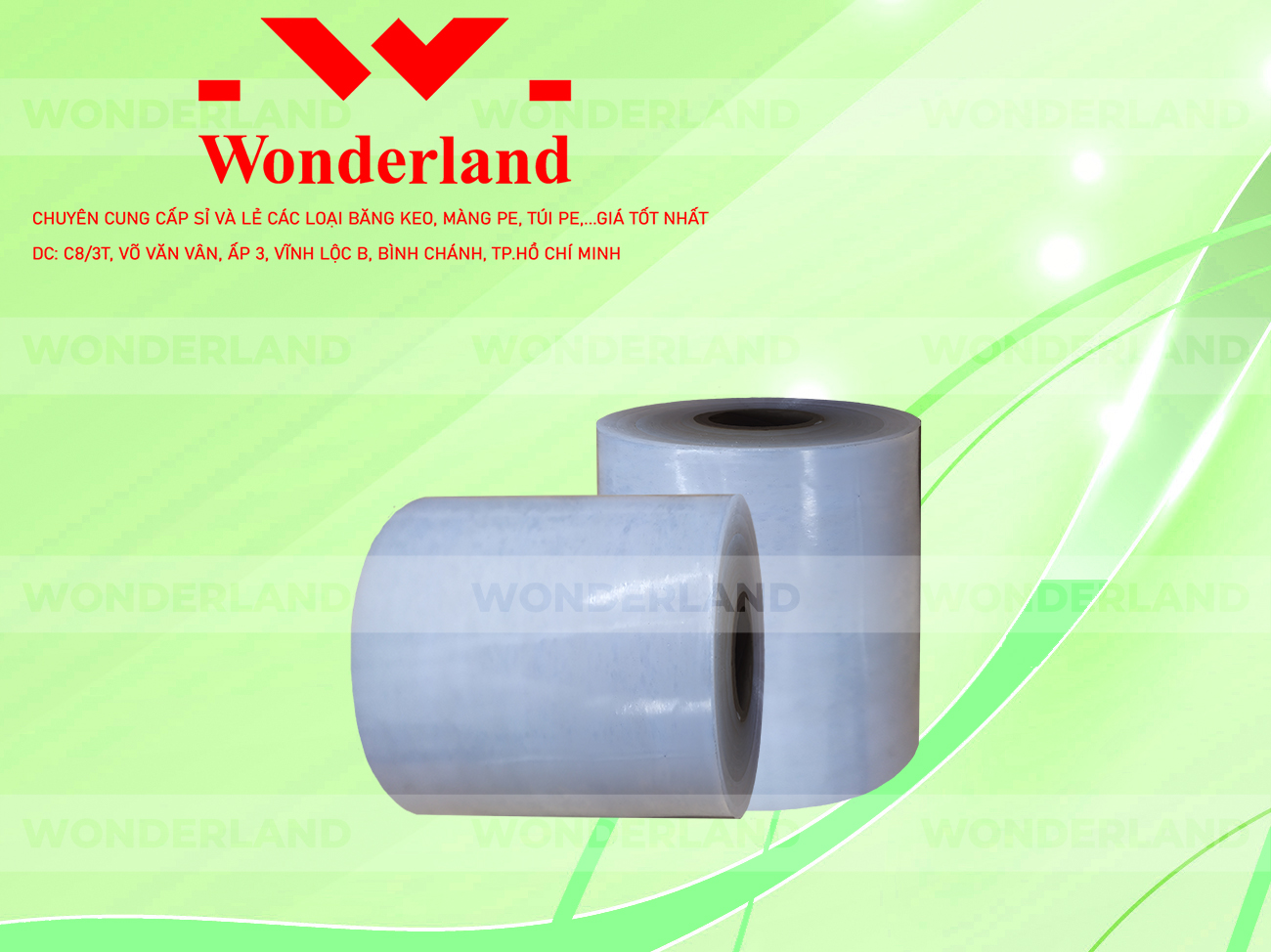 MÀNG PE TRẮNG 12.4KG LÕI 1.2KG WONDERLAND CHẤT LƯỢNG